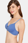 Rosaline Padded Non-Wired 3/4th Coverage T-Shirt Bra - Beaucoup Blue — thumbnail 3